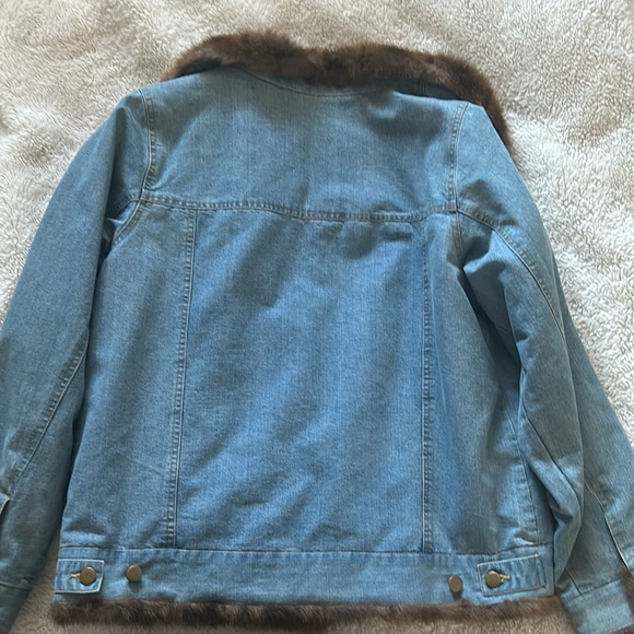 Jean jacket with fur | Denim & Co - Picture 4 of 4